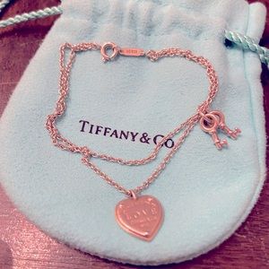 Tiffany Love Heart Tag Key Bracelet